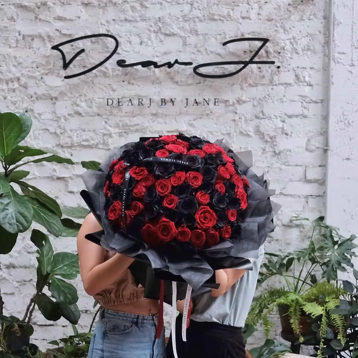 99 Black & Red Roses Bouquet