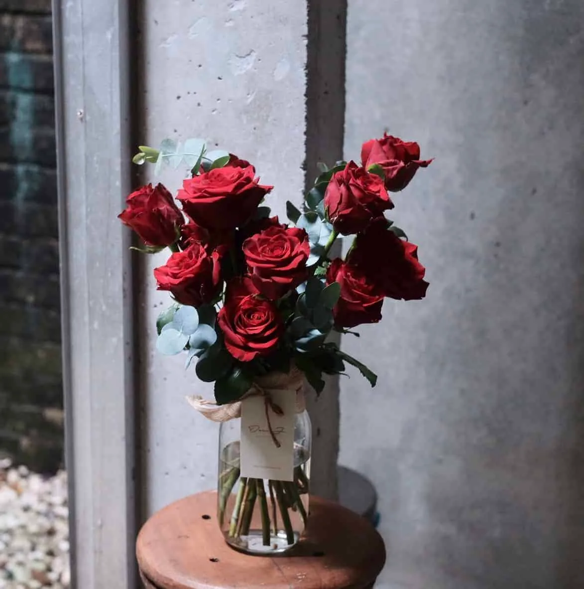 Red Roses in Jar