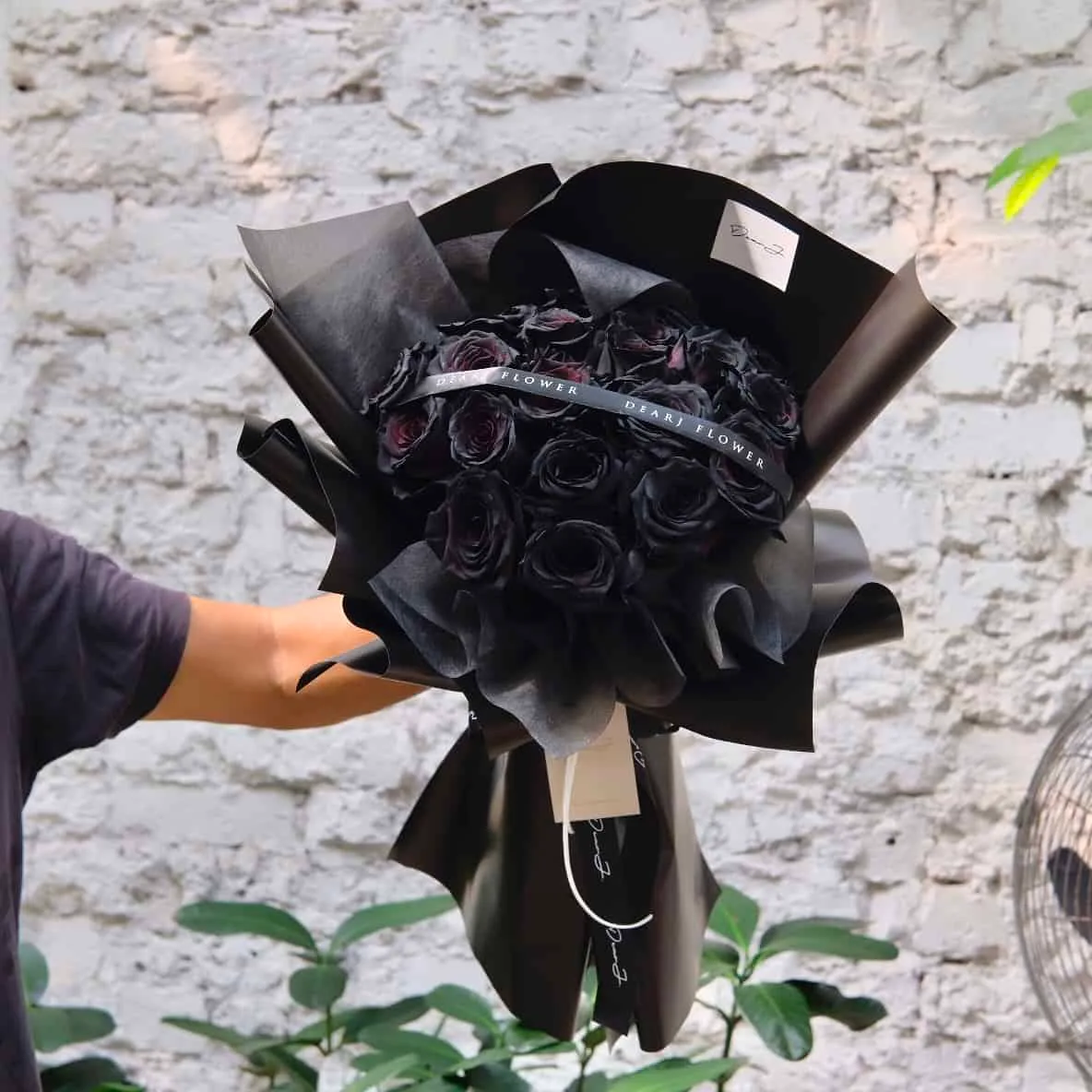 Ecuadorian Round Black Roses Bouquet 1