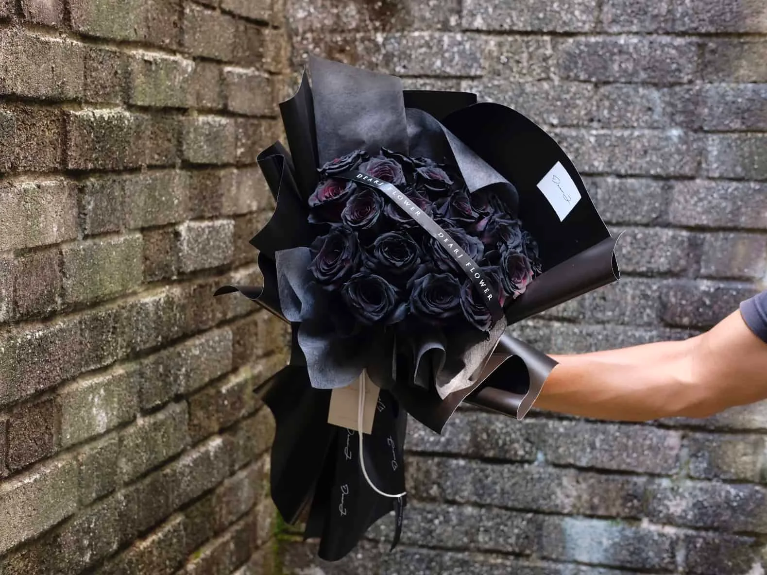 Ecuadorian Round Black Roses Bouquet 2